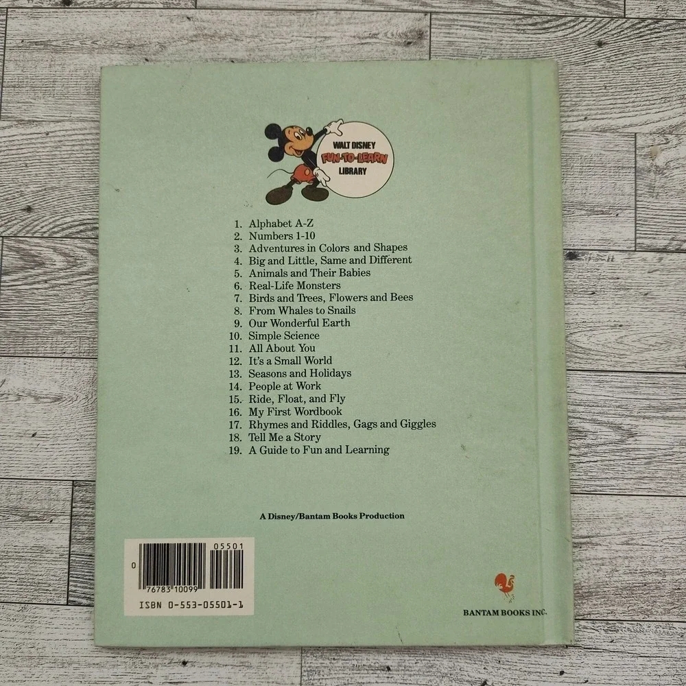 Walt Disney Alphabet A-Z Book 1983 Vol‎ 1 Mickey Mouse Pooh HC Vtg Retro ABC
